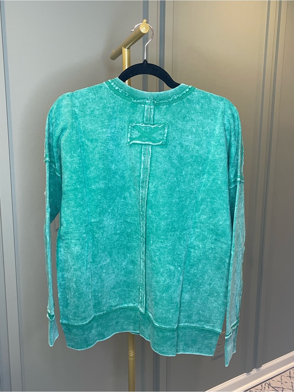 Zenana Mineral-Washed French Terry Pocket Sweatshirt – Forest 🌲 - Picture 4 of 5